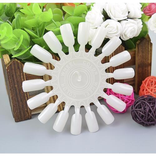 10pcs 180tips Round Gel Nail Polish Practice Chart Palette Nail Art Display Wheel Fake Nail Tips Sticks Painting Color Card