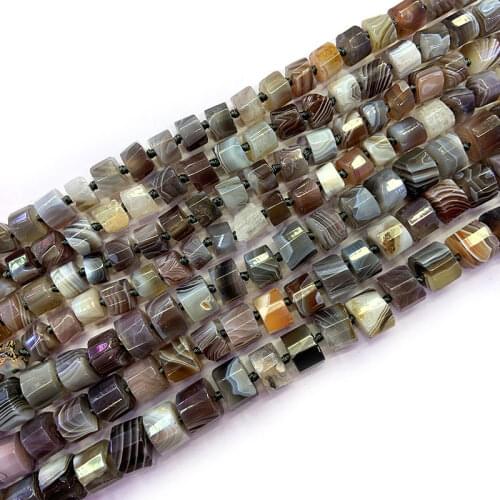 Natural Brown Botswana Agates Stone Beads Column Barrel Spacer DIY Loose Beads For Jewelry Making Beads 15'' Accessories