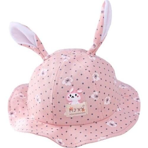 2021 New Fashion Spring Cute Baby Sun Hat Bunny Hat Baby Boy Girl Hat Outdoor Kids Bucket Hat Children Panama Hat Baby Beach Cap