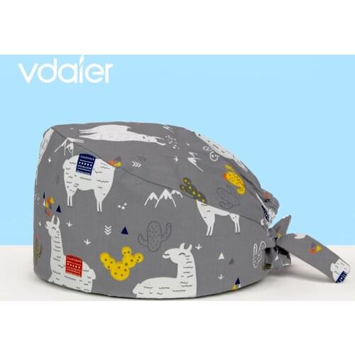 Wholesale Anime Cartoon Printing Caps Adjustable Women And Men Operating cap Laboratory Staff Working Hat Scrubs Caps