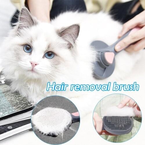 Pet Dog Hair Removal Combs Brush Fur Cleaning Brush With Telescopic Needle Head Grooming Cat Clean Tools He