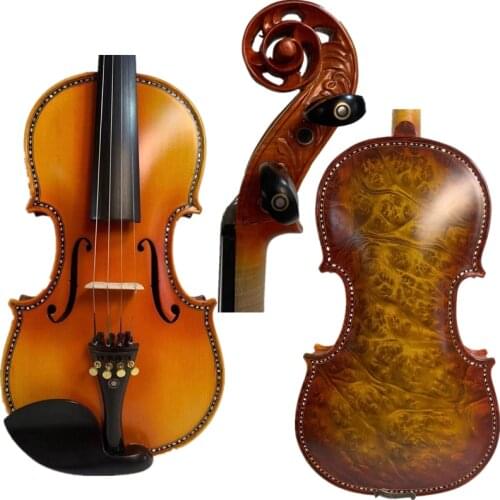 Strad style SONG master birds eye maple wood 4/4 violin,inlay shell #14987