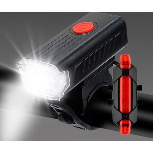 Bike Front Rear Light Rainproof USB Rechargeable Cycling LED Front Lamp Headlight MTB Ultralight Flashlight Bicycle Accessories