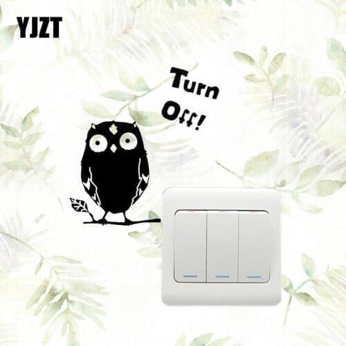 YJZT Owl Turn Off Living Room Decor Vinyl Wall Decal Switch Sticker Cute Cartoon Animal 17SS0333