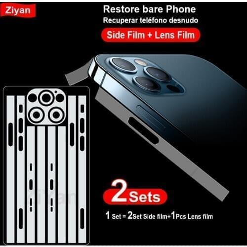 2Sets Slim HD Clear Mobile Phone Protective Side And Camera Film For iPhone 12 Mini 11 Pro XR X XS Max 8 TPU Hydrogel Rim Film