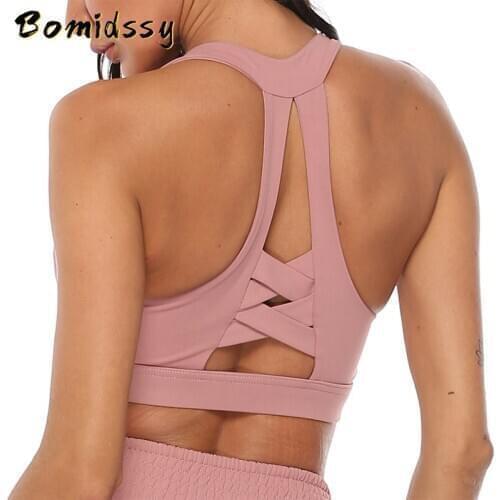 Womens New Sexy Beautiful Back Sports Bra Shockproof Gathering Yoga Fitness Underwear Fashion Gym Running Training Tights