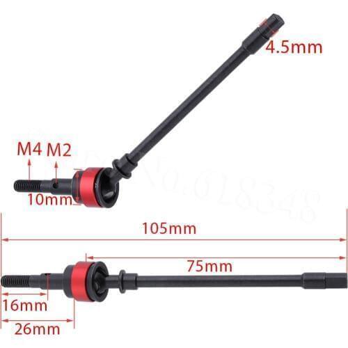 2PCS Hard Steel Front Axle CVD Drive Shaft for 1/10 Axial SCX10 Upgrade Option Parts Hop-Up