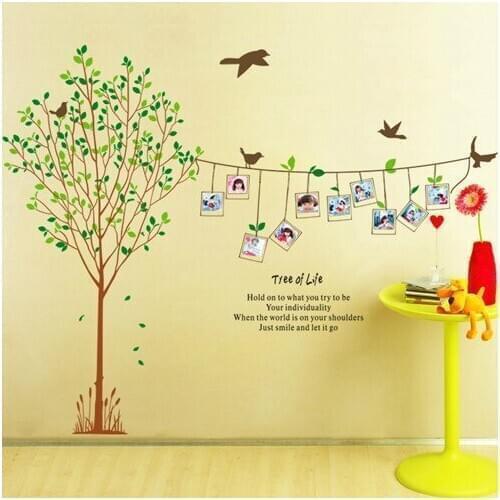 1 set 66*90 Inch Removable PVC Decals Art Wall Stickers Family Photo Tree For Living Room Sofa Background Wall Decoration AY215