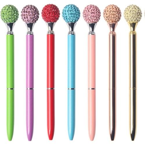 1pcs Fashion Creative Diamond Ballpoint Pen Metal Signature Pen Stationery Gift Pen Student Business Office Stationery