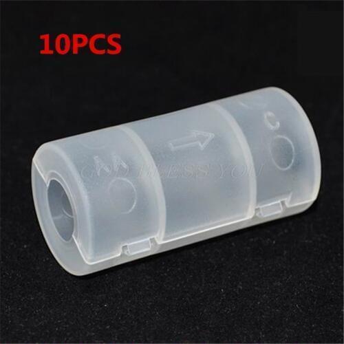 10PCS AA To C Size Battery Converter Adaptor Adapter Case Combination Cell Battery Box Adaptor Holder Case Converter Switch