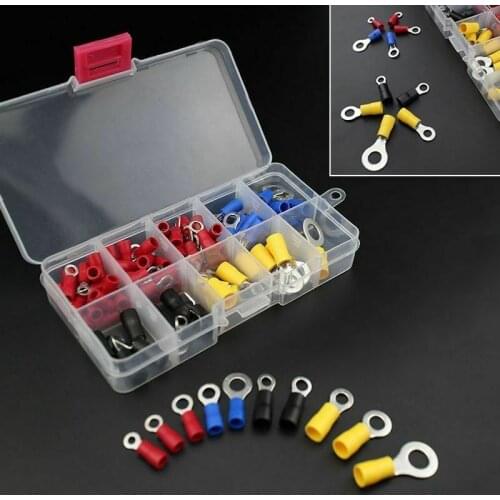 102 Pcs / box Ring Terminals Crimp Connector Wire Terminal Cable Electric Connector Assortment Terminals for Wire Lug Terminal