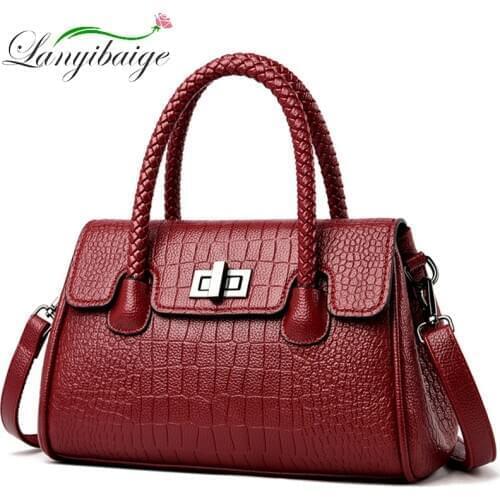 2021 Fashion Female Bag Designer Crocodile Pattern High Quality PU Leather Messenger Bag Luxury Casual Shoulder Packet