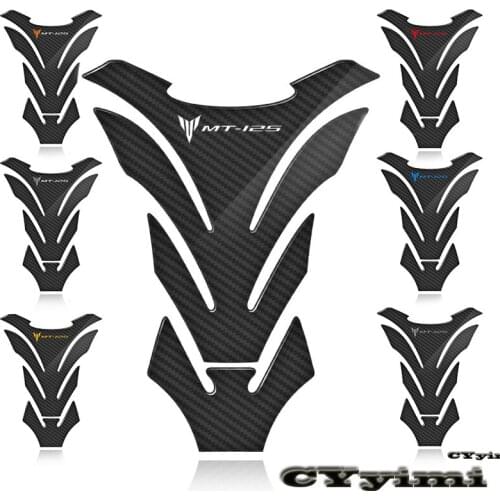 3D Carbon Fiber Motorcycle Fuel Tank Pad Cover Protector Decal Stickers For Yamaha MT125 MT 125 MT-125