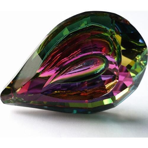 5pcs 76mm Rainbow K9 Crystal Glass Chandelier Parts Pipa Pendant Cristal Window Suncatcher Fengshui Crafts DIY Home Decoration