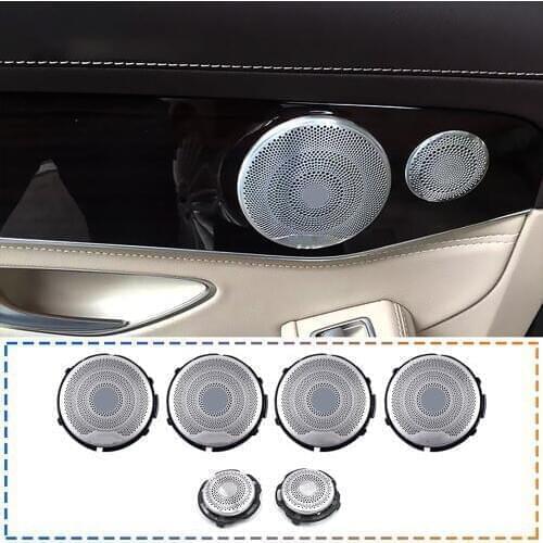 6 pcs audio speakers cover for W213 W205 GLC Mercedes Benz AMG E C Class car door tweeter trim stickers high quality replacement