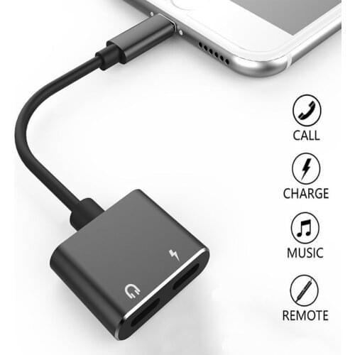 Adaptador de iluminación 2 en 1 para iPhone, Adaptador de Audio de carga para auriculares iPhone 12 7 8 11 X, Cable de carga de