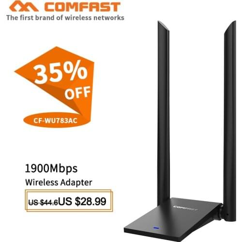 Comfast CF-WU783AC high power 1900M dual band dual antennas gaming USB wifi adapter 5.8G 2.4g long range wireless network card