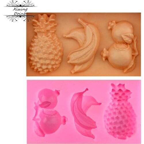 Fruit pomegranate banana pineapple shape silica gel mold kitchen cooking tool sugar craft chocolate cake decoration tool