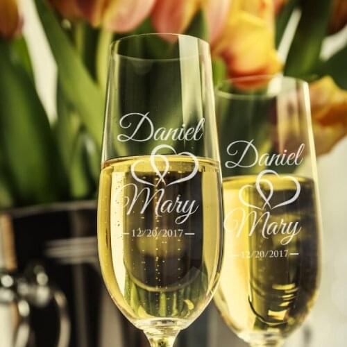 Personalized Wedding Champagne Flutes,Cups For Wedding Engagement,Parties Decor, Initial Letter Cups Monogram Wedding Flutes