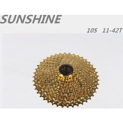 SUNSHINE Cassette Freewheel 11-42T 10 Speed gold Bicycle Mountain Tool MTB Flywheel Bike Parts