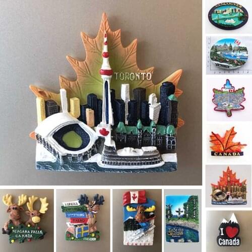 Canada Vancouver Totems Fridge Magnet Toronto Victoria Tourist Souvenir House Decoration Resin Refrigerator Magnetic Stickers