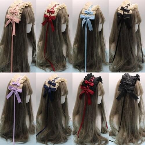 Japanese-style SOFT Girl Lolita Hair Bands Lace Barrettes Lolita Sweet Daily Life Versatile Hair Band Bow KC Headdress