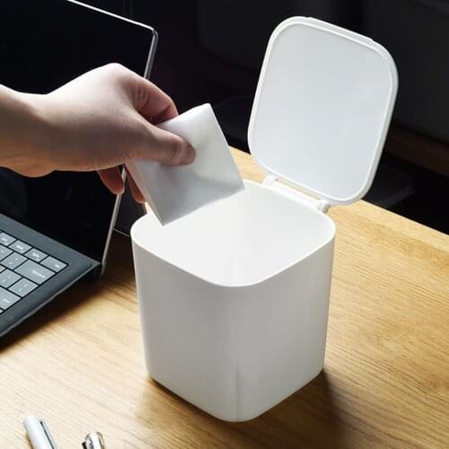 Desktop Trash Can Plastic Mini Small Waste Bin Household Office Table Trash Can Garbage Bin Sundries Barrel Box Car Trash Can