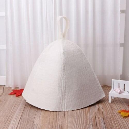 2021 New White Wool Sauna Hat Anti Heat For Bath House Head Protector Russian Style