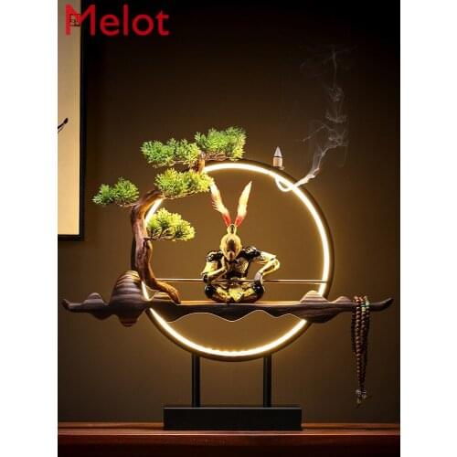New Chinese Style Backflow Incense Burner Creative Home Tea Room Tea Ceremony Living Room Decorations Indoor Zen Lamp Ring