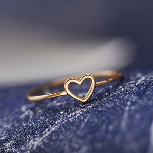 New Minimalist Hollow Heart Love Rings For Women Super Flash Love Ring Finger Jewelry Lover Best Gifts