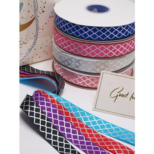 New Arrival 7/8" (22mm) 50 Yards Gold Foil Flowers Printed Grosgrain Ribbons DIY Handmade Materials