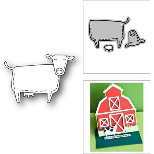 New 2021 Stitched Milk Cow Animal Metal Cutting Dies for DIY Scrapbooking and Card Making Decorative Embossing Craft No Stamps