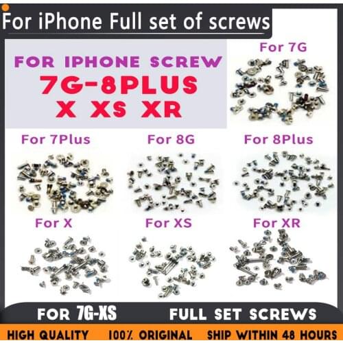 Full Screw Set Replacment for for iPhone 7G 7Plus 8G 8 Plus X XS XR Repair Bolts Complete Kit Replacement Accessories