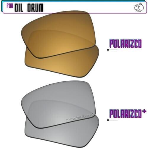 EZReplace Polarized Replacement Lenses for - Oakley Oil Drum Sunglasses - Sir P Plus-GunmetalP