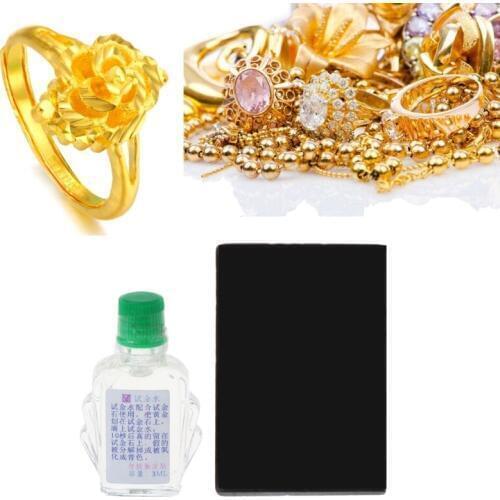 Practical Acid Test Kit Silver Platinum Gold Testing Touchstone Jewelry Tool Set