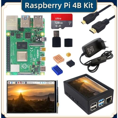 Raspberry Pi 4 Model B Kit 2G / 4G / 8G RAM+ 3.5 Inch Touchscreen + Case + Power Supply + SD Card + Heat Sink for Raspberry Pi 4