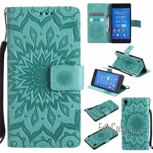 Embossed Pattern Case sFor fundas Sony Xperia Z3 L55t D6603 D6633 D6643 D6653 Case sFor coque Sony Z3 Case 5.2 inch + Card Holde