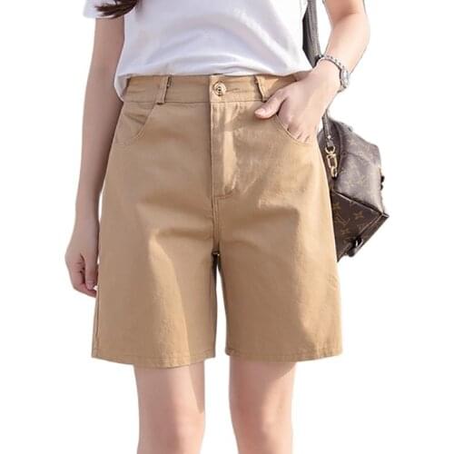 Ladies Short Feminino High Waisted Wide Leg Femme Woman Summer Casual Candy Shorts Womens Clothing Ropa De Verano Mujer 2021