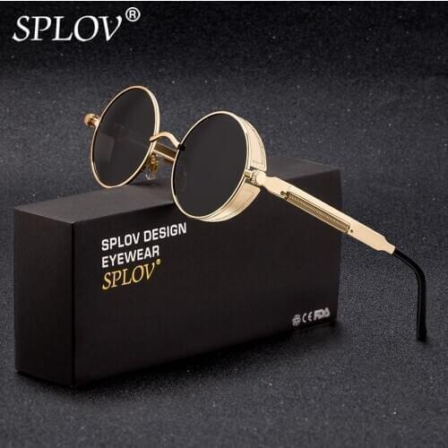Vintage Round Polarized Sunglasses Retro Steampunk Sun Glasses for Men Women Small Metal Circle Driving Glasses UV400