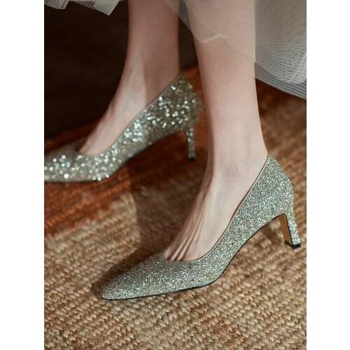 EshtonShero New Womens Shoes Square High Heels Shoes Classic Patent Leather Summer Bling Platform Wedding Fashion Women Pumps