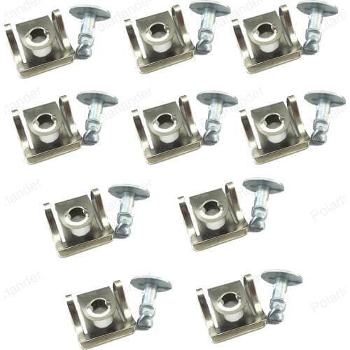 10Pcs 8D0805121 Metal Under Engine Cover Screw Undertray Clips fitting kit for Audi A4 A6 VW Passat B5 Skoda Superb