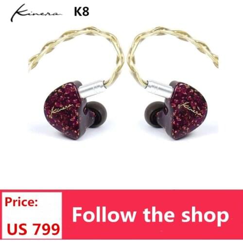 Kinera K8 In Ear Earphone Hifi 8 Unit Balanced Armature 8BA Headphone Active Noise-Cancellation With Hifi Music Monitor Earbuds