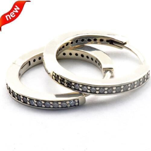 Earrings For Women Brincos Sterling-Silver-Jewelry Signature Stud Earring Clear CZ Para as Mulheres Oorbellen Silver 925