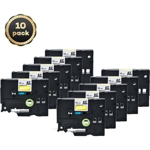 10pcs 12mm Tze835 tze tape White on Gold Laminated Label Tape Cassette Cartridge label ribbon Tze-835 tze 835 tze835 for P-touch