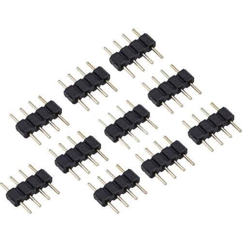 10pcs/lot 4 Pin RGB Connector DIY Adapter pin needle male type double 4pin,For RGB 5050 3528 LED Strip lights insert