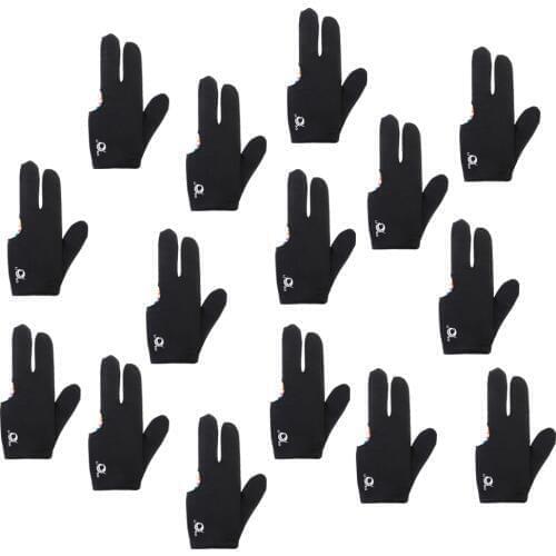 15 Pieces Professional Black Snooker Pool Billiards Cue 3 Three Finger Glove Left Right Hand Billiard Accessories