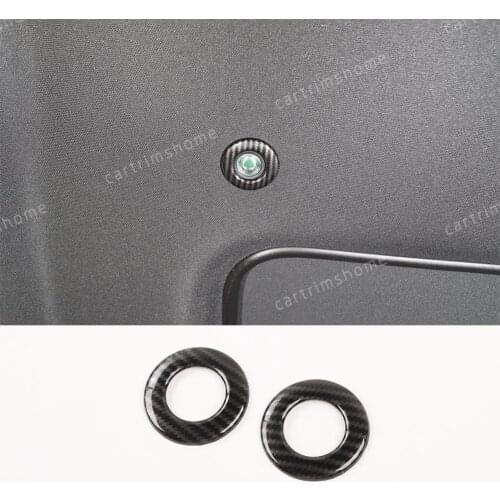 2*Carbon Fiber ABS Front Reading Light Lamp Cover for Dodg Challenger 2014-2019