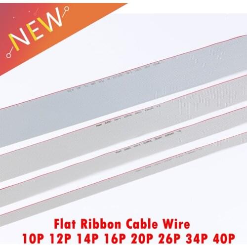 2Meter 10P 12P 14P 16P 20P 26P 34P 40P 1.27mm PITCH Grey Flat Ribbon Cable 10-40 Pin UL2651 WIRE for IDC FC 2.54MM Connector