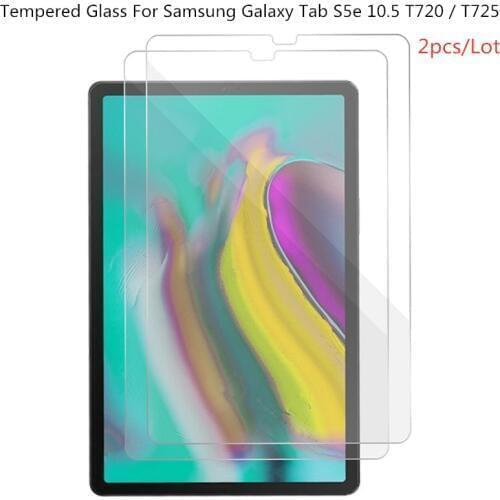 2pcs 0.3mm 9H Transparent Screen Protector For Samsung Galaxy Tab S5e 10.5 T720 T725 SM-T720 SM-T725 Tempered Glass Film