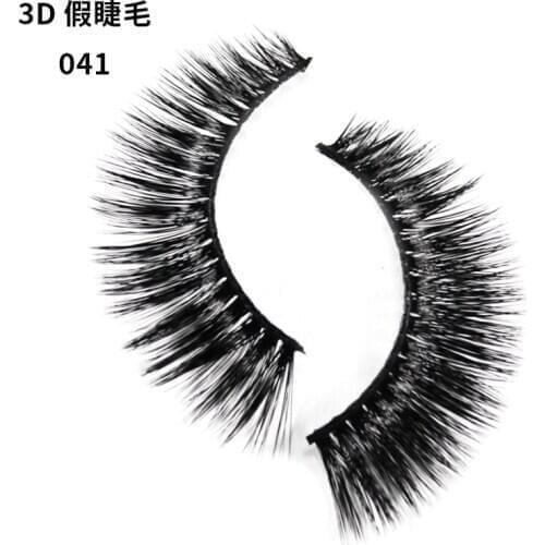 2018 New style 100% Real siberian 3D Mink Fur strip Cross false eyelash Long individual Eyelashes beautiful makeup tool 041